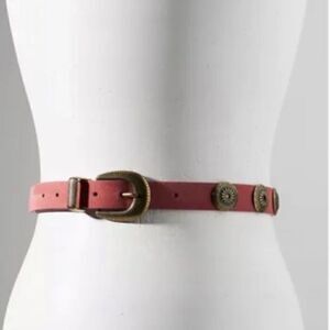 Anthropologie Coin Studded Pink Belt S